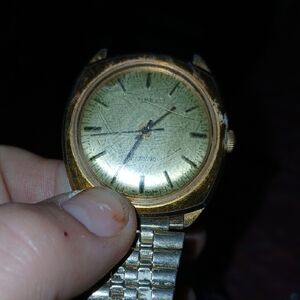 Gold and Silver Vintage-Inspired Analog Watch